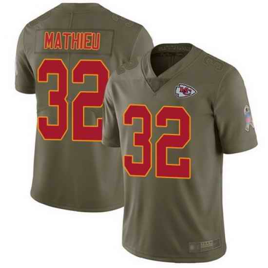 Chiefs #32 Tyrann Mathieu Olive Men Stitched Football Limited 2017 Salute to Service Jersey